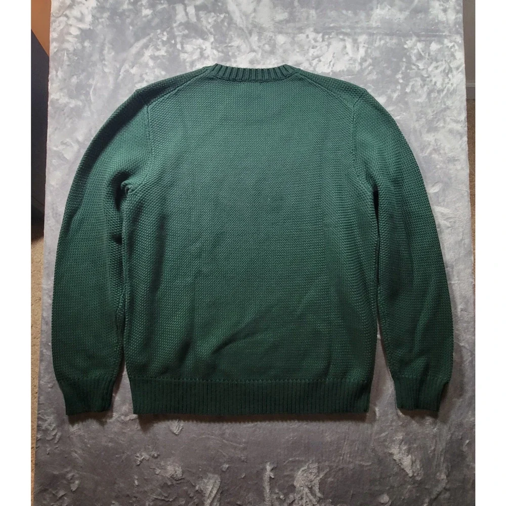 NWT J. Crew Mens L Heritage Cotton Crewneck Sweater Green